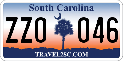 SC license plate ZZO046