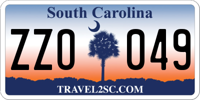 SC license plate ZZO049