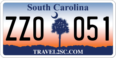 SC license plate ZZO051