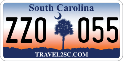 SC license plate ZZO055