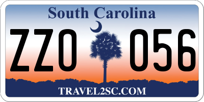 SC license plate ZZO056