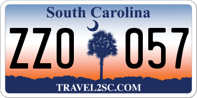 SC license plate ZZO057