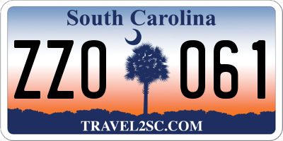 SC license plate ZZO061