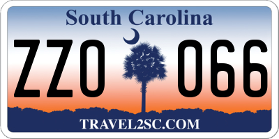 SC license plate ZZO066