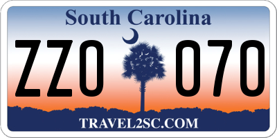 SC license plate ZZO070