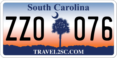 SC license plate ZZO076