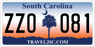 SC license plate ZZO081