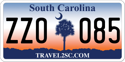 SC license plate ZZO085