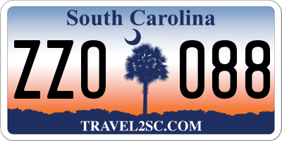 SC license plate ZZO088