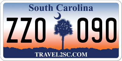 SC license plate ZZO090