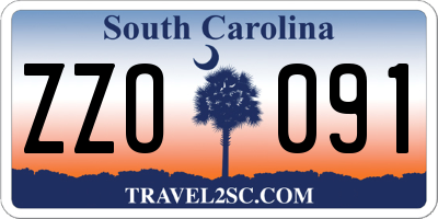 SC license plate ZZO091