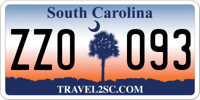 SC license plate ZZO093