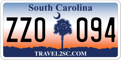 SC license plate ZZO094
