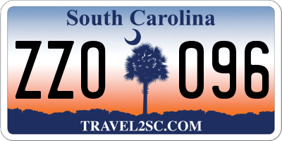 SC license plate ZZO096