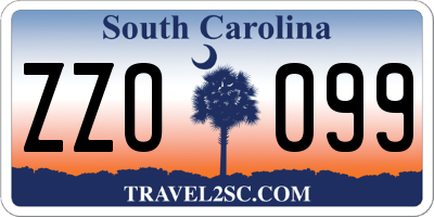 SC license plate ZZO099