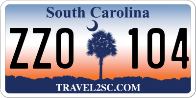 SC license plate ZZO104