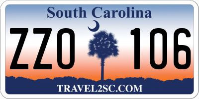 SC license plate ZZO106