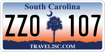 SC license plate ZZO107
