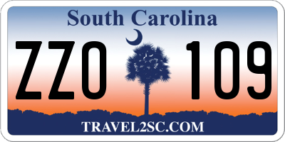 SC license plate ZZO109