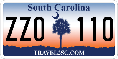 SC license plate ZZO110