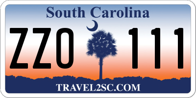 SC license plate ZZO111