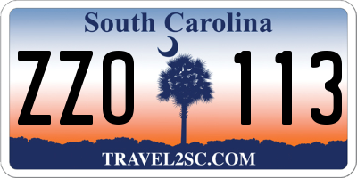 SC license plate ZZO113
