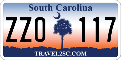 SC license plate ZZO117