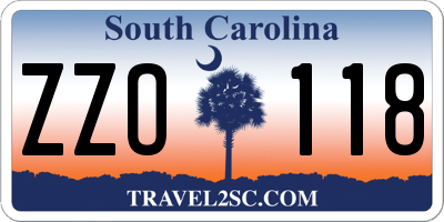 SC license plate ZZO118