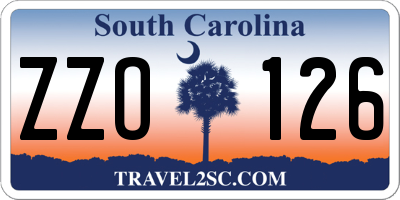 SC license plate ZZO126