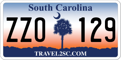 SC license plate ZZO129