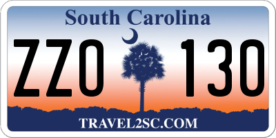 SC license plate ZZO130