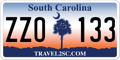 SC license plate ZZO133