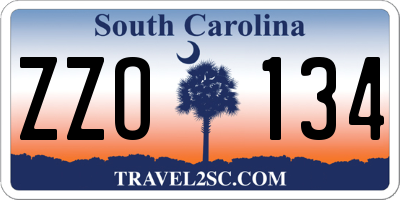 SC license plate ZZO134