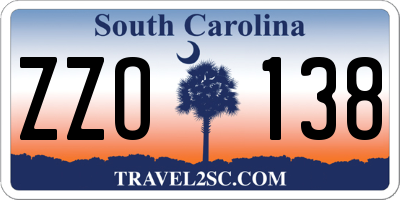 SC license plate ZZO138