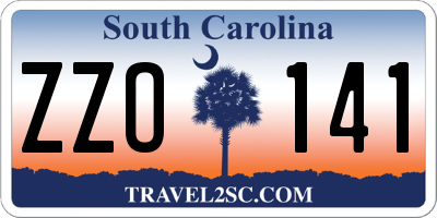 SC license plate ZZO141