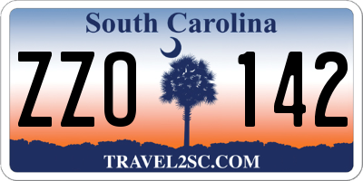SC license plate ZZO142