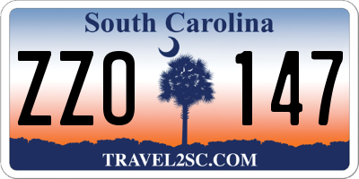 SC license plate ZZO147