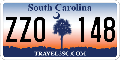 SC license plate ZZO148