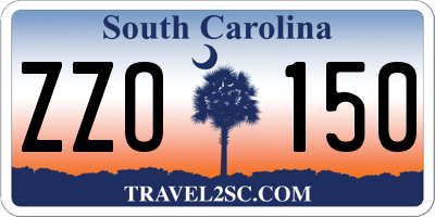SC license plate ZZO150