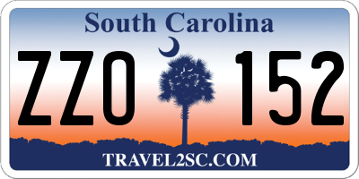 SC license plate ZZO152