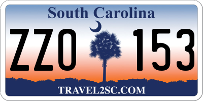 SC license plate ZZO153
