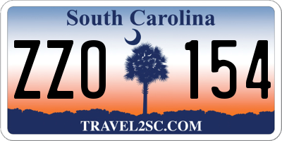 SC license plate ZZO154