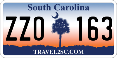 SC license plate ZZO163