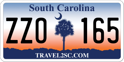 SC license plate ZZO165