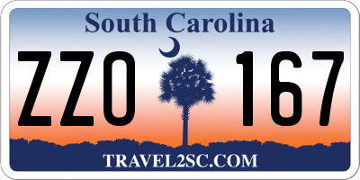 SC license plate ZZO167