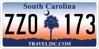 SC license plate ZZO173