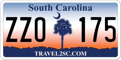 SC license plate ZZO175