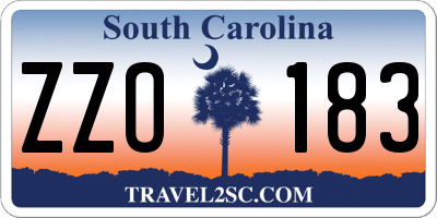 SC license plate ZZO183