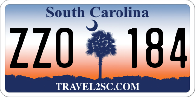 SC license plate ZZO184
