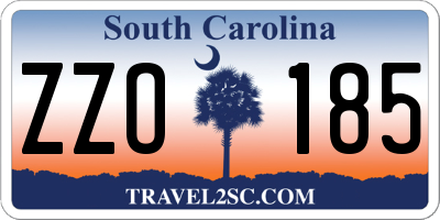 SC license plate ZZO185